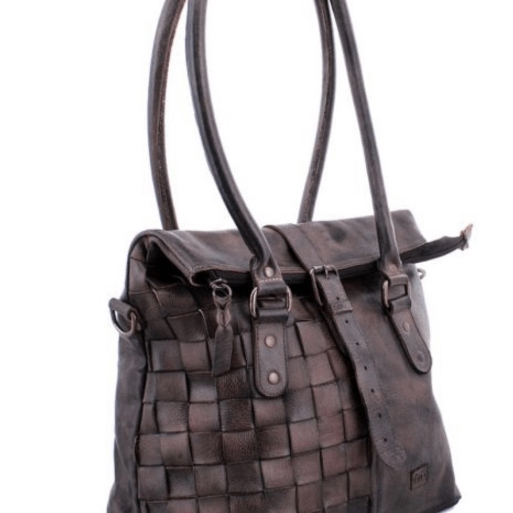 Bed Stu Rachel Black Rustic Woven Leather Tote - Picture 4 of 5